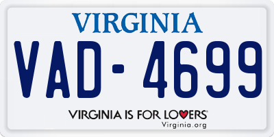 VA license plate VAD4699