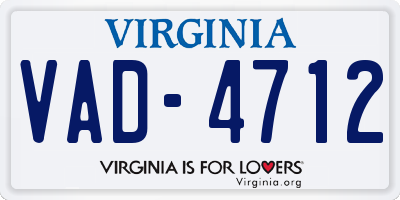 VA license plate VAD4712