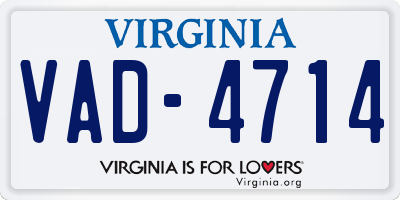 VA license plate VAD4714