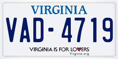 VA license plate VAD4719
