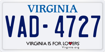 VA license plate VAD4727
