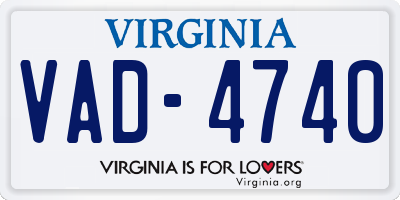 VA license plate VAD4740