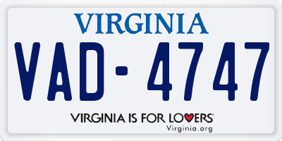 VA license plate VAD4747
