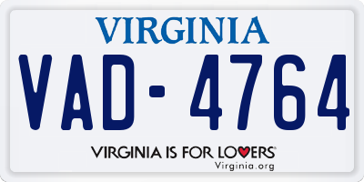 VA license plate VAD4764