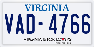 VA license plate VAD4766