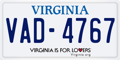 VA license plate VAD4767