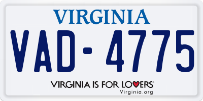 VA license plate VAD4775