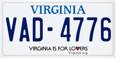 VA license plate VAD4776
