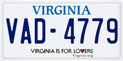 VA license plate VAD4779