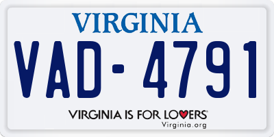 VA license plate VAD4791
