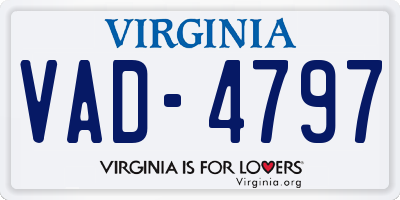 VA license plate VAD4797