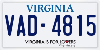 VA license plate VAD4815