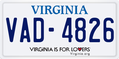 VA license plate VAD4826