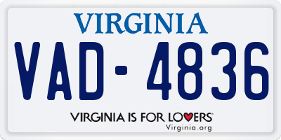 VA license plate VAD4836