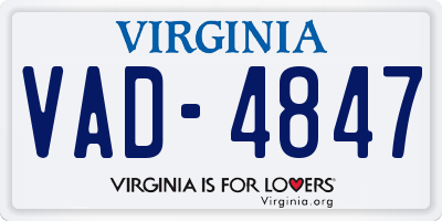 VA license plate VAD4847