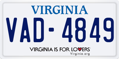 VA license plate VAD4849