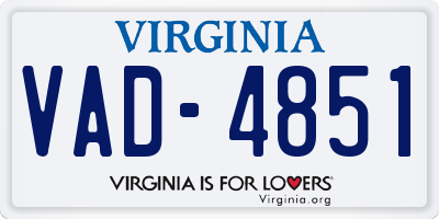 VA license plate VAD4851