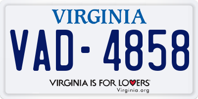 VA license plate VAD4858
