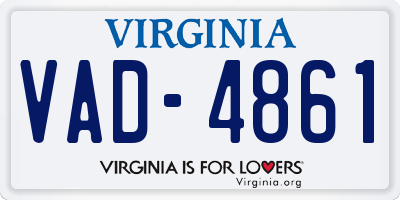VA license plate VAD4861