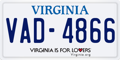 VA license plate VAD4866