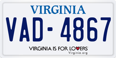 VA license plate VAD4867