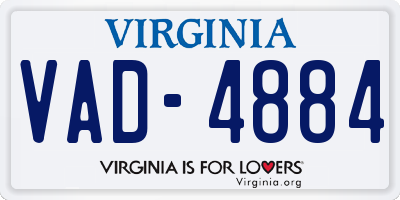 VA license plate VAD4884