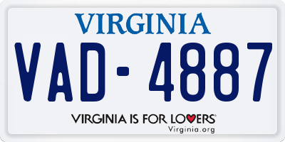 VA license plate VAD4887