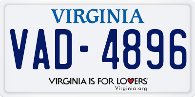 VA license plate VAD4896