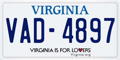 VA license plate VAD4897