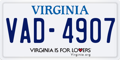 VA license plate VAD4907