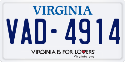VA license plate VAD4914