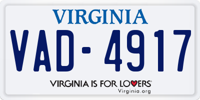 VA license plate VAD4917