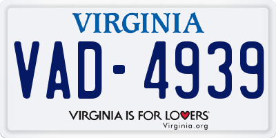 VA license plate VAD4939