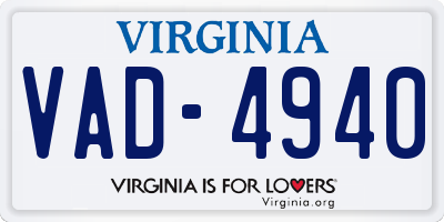 VA license plate VAD4940
