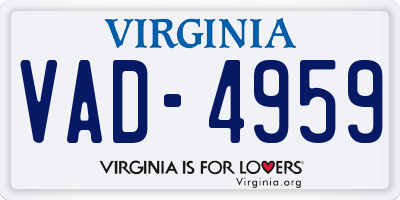 VA license plate VAD4959