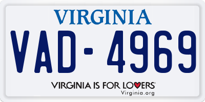VA license plate VAD4969