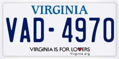 VA license plate VAD4970