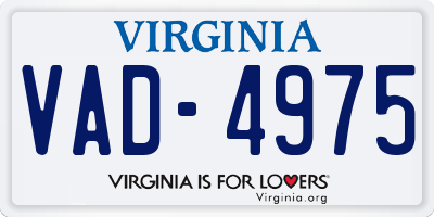 VA license plate VAD4975