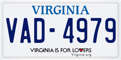 VA license plate VAD4979