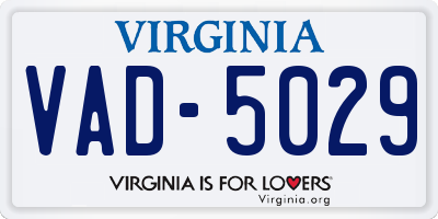 VA license plate VAD5029