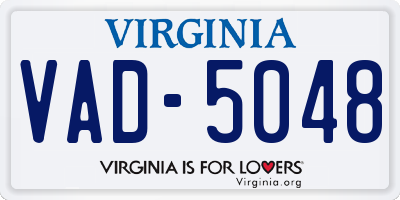 VA license plate VAD5048