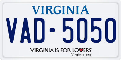 VA license plate VAD5050