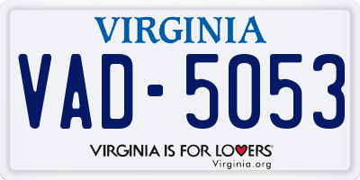 VA license plate VAD5053