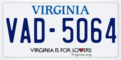VA license plate VAD5064