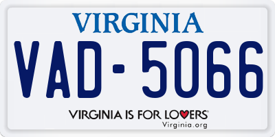 VA license plate VAD5066