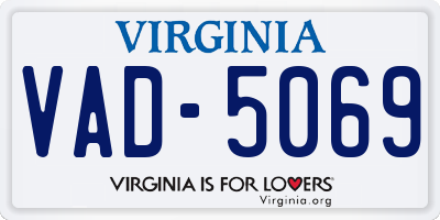VA license plate VAD5069