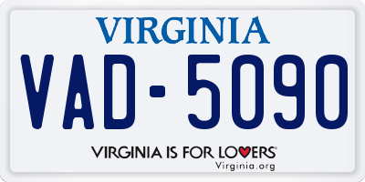 VA license plate VAD5090