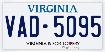 VA license plate VAD5095