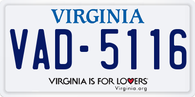 VA license plate VAD5116