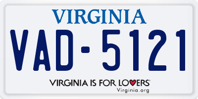 VA license plate VAD5121